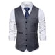 thumbnail image 5 of Chaqueta de Traje de Ocio de Bolsillo sin Cuello en V de Color Sólido sin Mangas, Trajes de Hombre de Ajuste Delgado para el Uso Formal Informal, 5 of 5