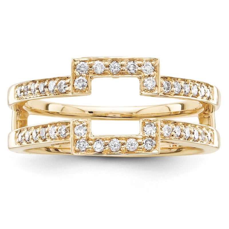 JewelryWeb 14k Yellow Gold Polished Prong set Diamond Ring Guard