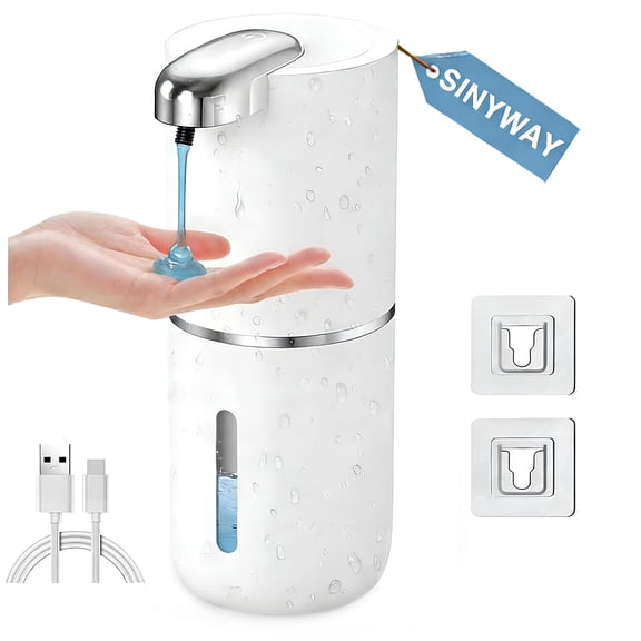 Automatic Liquid Soap Dispenser, 13.4oz/380ml Touchless Soap Dispenser Rechargeable Wall Mounted Liquid Hand & Dish Soap Dispenser for Bathroom Kitchen, White