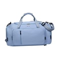thumbnail image 2 of Bolsa de viaje de lona, ​​portátil, para llevar en el gimnasio, deportiva, con funda para carrito Azul, 2 of 9