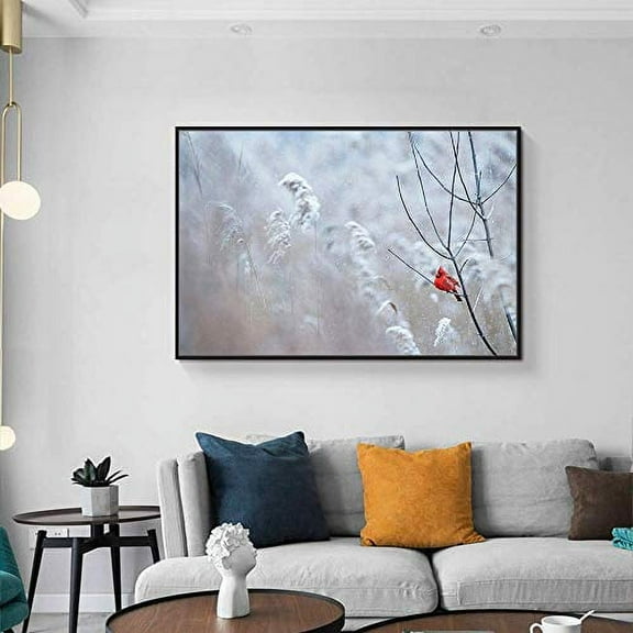 wall26 Floating Framed Canvas Wall Art for Living Room, Bedroom Winter Snow Vintage Canvas Prints for Home Decoration Ready to Hang - 24x36 inches