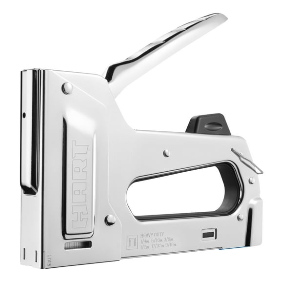 HART Heavy Duty Chrome Staple Gun, with BONUS Staples & Staple Lifter