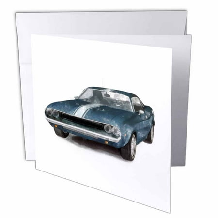 3dRose Classic Muscle Car, Greeting Cards, 6 x 6 inches, set of