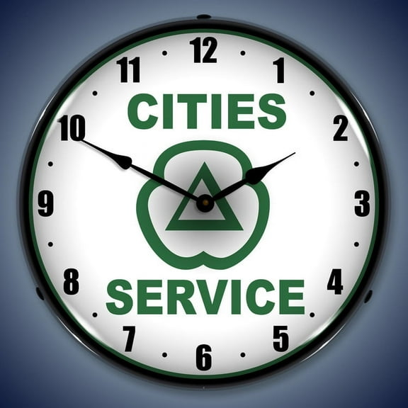 Cities Services Wall Clock, Lighted
