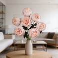 thumbnail image 2 of Valentine's Day Peonies Artificial Flowers, Ongmies Artificial Peony Flowers Faux Silk Hydrangea Bouquet Wedding Home Table Decor Reusable Bouquet of Rose Flower for Birthday Wedding, 2 of 4