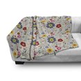 thumbnail image 3 of Floral Soft Flannel Fleece Blanket, Flower Pattern with Butterflies and Dragonflies Colorful Spring Nature Illustration, Cozy Plush for Indoor and Outdoor Use, 60" x 80", Multicolor, by Ambesonne, 3 of 6