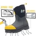 thumbnail image 6 of MCIKCC Men’s Forge Waterproof Anti-puncture Safety Steel Toe Work Boots, Black Yellow, Mid-Calf, 10, 6 of 6