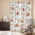 thumbnail image 3 of Kitchen Curtains 84 Inch Length 2 Panels, Brown Red Flowers Grommets Window Treatment Curtain, Rustic Botanical Floral Leaves Plants Thermal Curtains Drapes for Living Room/Bathroom, 3 of 9