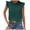 Mint Green, variant on Trendfront Womens Summer Crew Neck Short Sleeve Tops Casual Sweet Lace Ruffle Sleeve Tees Solid Color Plain Fashion Apparel T-Shirts