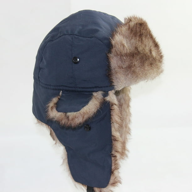 Unisex Men Women Russian Hat Trapper Bomber Warm Ear Flaps Winter