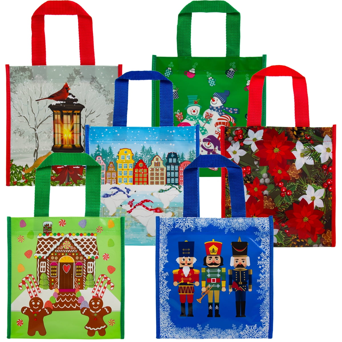Small Holiday Reusable Gift Bags, 6ct - 0