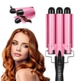 thumbnail image 1 of Tenaza Rizador de Cabello Importacion  3 Barriles Temperatura Ajustable Rosa, 1 of 3