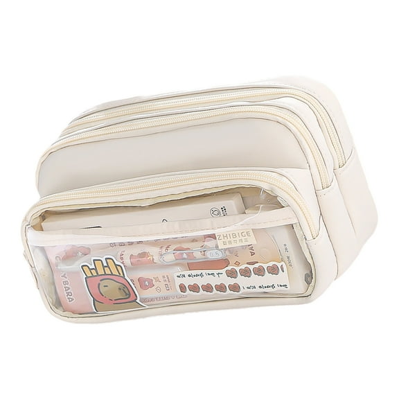 Pen Case, Pencil Pouches, Simple Large Pencil Case Pen Organizers Bag Zippers Expandable Big Capacity Pencil Holder Box