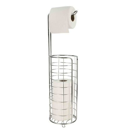 - Home Basics Toilet Tissue Paper Holder and Dispenser Free Standing - Chrome