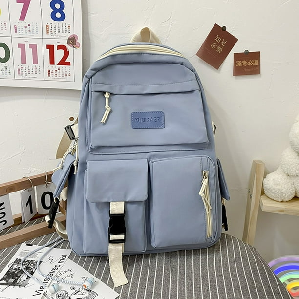 Bolsa Mochilas de lona simples Mochila para niñas con múltiples bolsillos Color de éxito para viajes al aire libre JShteea Para Estrenar