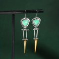 thumbnail image 1 of Vintage Turquoise Stone Drop Earrings - 925 Silver Plated Boho Jewelry For Women & Girls, 1 of 4