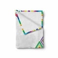 thumbnail image 2 of Abstract Soft Flannel Fleece Throw Blanket, Circle and Square Rectangle in Different Colors Image, Cozy Plush for Indoor and Outdoor Use, 70" x 90", Multicolor, by Ambesonne, 2 of 6