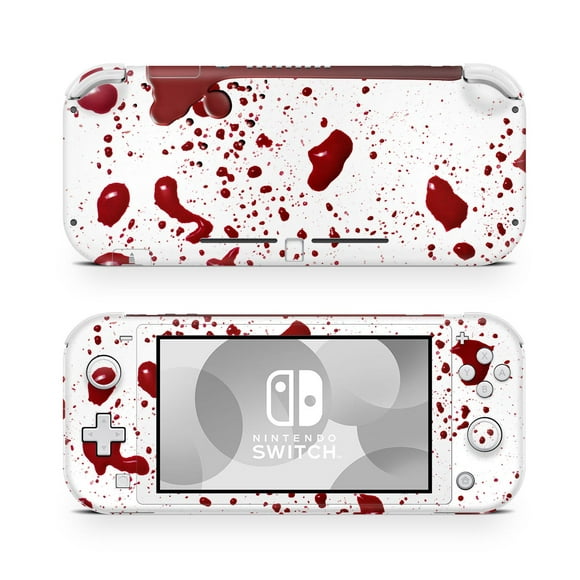 ZOOMHITSKINS Nintendo Switch Lite Skin Vinyl Stickers, Red Stains Blood White Horror Vital Fluid War Ruby Murder Dead Drops Splash, High Quality, Durable, Bubble-free, Goo-free, Made in Canada