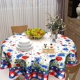 thumbnail image 5 of 4th of July Round Tablecloth 60 Inch Red Blue Flowers Poppy Patriotic Tablecloth Independence Day Memorial Day Party Table Cover for Party Dining Picnic Decor, 5 of 6