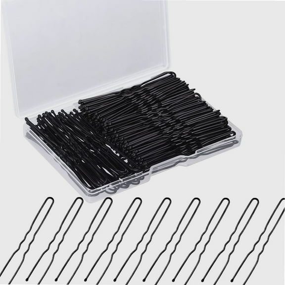 100Pcs Hair Pins 2.4 Inches U Shaped Bobby Bun Pin for Women Girls Hairdressing Salon, Black