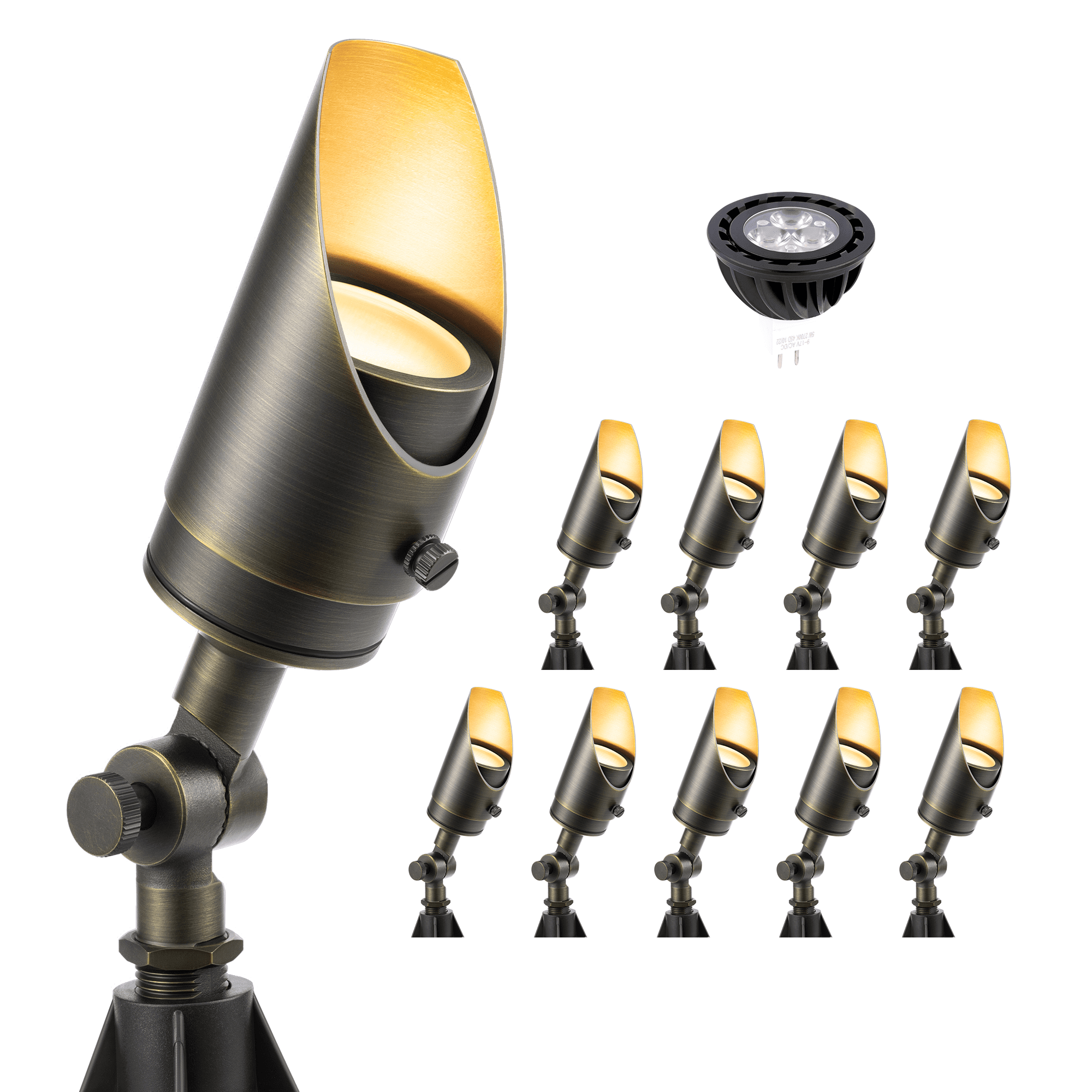 Gardenreet Brass Low Voltage Landscape Spotlights,12V LED Outdoor