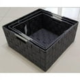 thumbnail image 2 of Storage Box Woven Basket Bin Container Tote Cube Organizer Shelf Organizer with Built-in Carry Handles Grey, 2 of 5