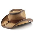 thumbnail image 4 of BRICH Cowboy Cowgirl Hat Western Cowboy Hats for Women Mens Straw Wide with Shapeable Brim Khaki M, 4 of 4