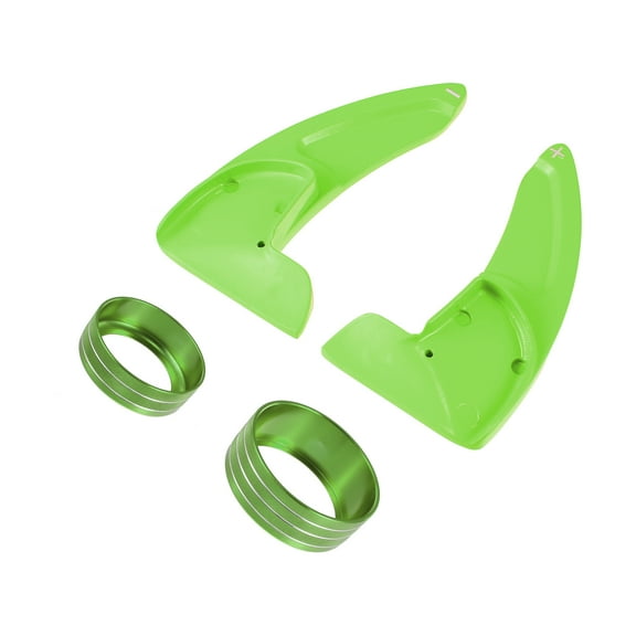 Green Steering Wheel Shift Paddle Extension Set for AC Volume Switch Knob Cover Trim for Dodge Challenger Charger