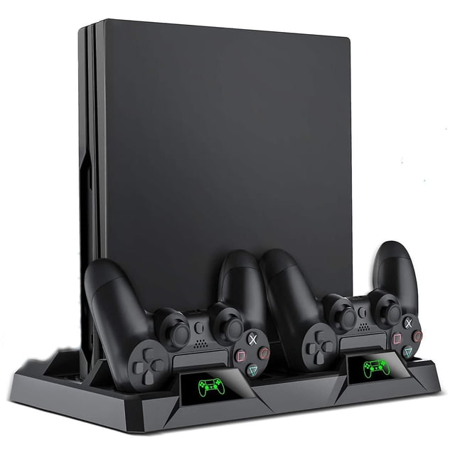Soporte vertical para Ps4, soporte vertical todo en uno para Ps4, ventilador de refrigeración para Playstation 4 Pro/slim, estación de carga del controlador Ps4
