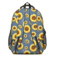 thumbnail image 3 of Sunflower and Outline Blue Pattern Cute School Backpack Bag with Padded Back and Adjustable Shoulder Straps 16.9 X 12.6 X 5.9 Inches, 3 of 5