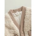 thumbnail image 5 of Toddler Girls Fleece Cardigan Fuzzy Long Sleeve V Neck Button Down Coat Outwear, 5 of 8