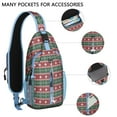 thumbnail image 2 of Sling Backpack,Red and Green Christmas Snowman Pattern Crossbody Bag with Water Bottle Holder,Waterproof Sling Bag for Men/Women with Chest Phone Holder for Hiking,Travel, 2 of 6