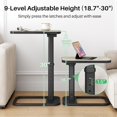 thumbnail image 3 of Driftwood Grey TV Tray Table, Adjustable Height & Rounded Metal Corners, Snack Table for Couch, Sofa, Bed, Chair, Living Room, C Shaped End Side Table for Eating, Dinner or Laptop, Small Spaces, 3 of 15