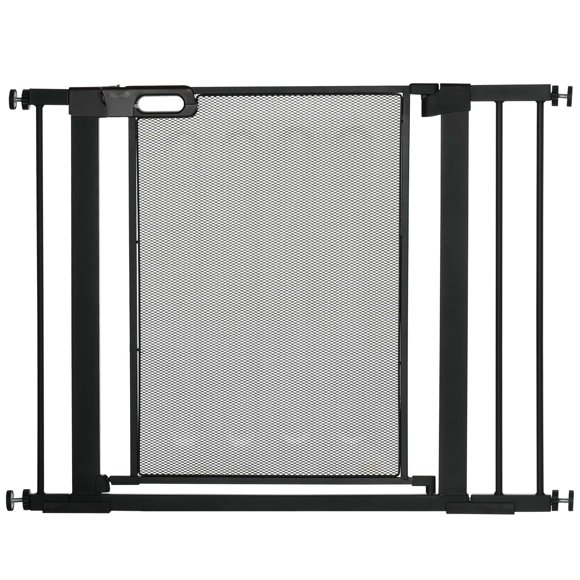 PawHut 29.5"-40.6" Metal Pet Gate, w/ Auto Closing Door, Double Locking