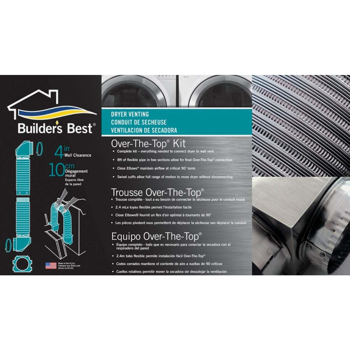 Builders Best Flexible Aluminum Dryer Hose Kit (5-Piece) 110171