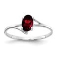 thumbnail image 1 of Solid 14k White Gold 6x4mm Oval Garnet January Red Gemstone Engagement Ring Size 6, 1 of 2