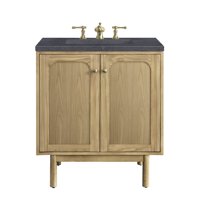 James Martin Vanities 30" Single Vanity, Light Natural Oak w/ 3 CM Charcoal Soapstone Top