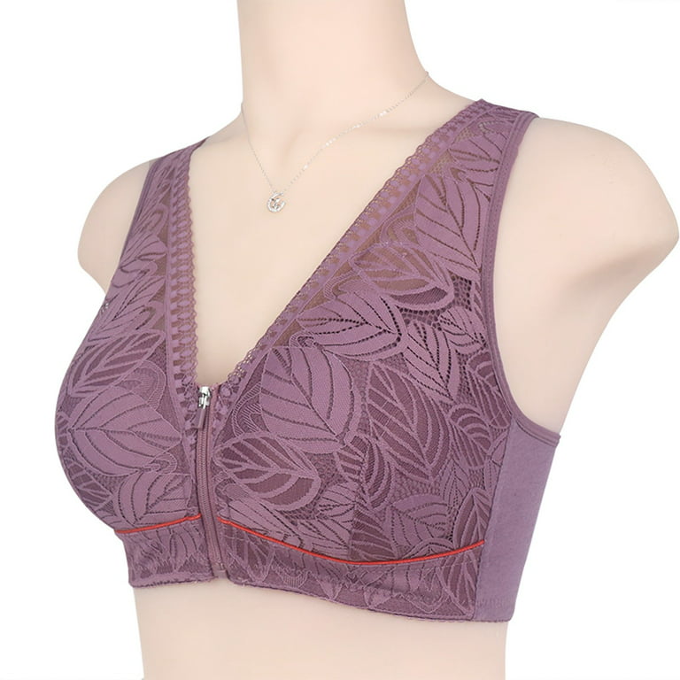 Printed Dot Front Closure Bralette For Women Deep V, No Steel Ring Drone,  Elastic, Comfortable For Middle Aged And Elderly From Pekoe, $11.07