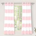 thumbnail image 4 of DriftAway Mia Stripe Room Darkening Grommet Unlined Window Curtains 2 Panels Each 63"L x 52"W Pink, 4 of 4
