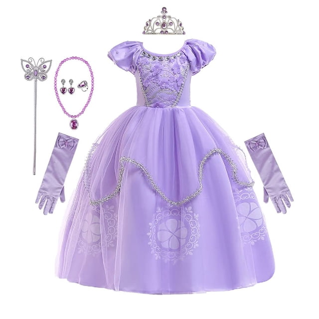 Vestido de disfraz REXREII para niñas Rapunzel Princess Sofia 4-5T