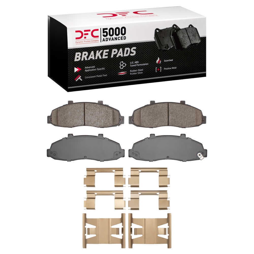Dynamic Friction Company 1552-0679-01 DFC 5000 Advanced Brake Pads - Ceramic and Hardware Kit - OE