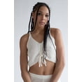 thumbnail image 3 of Ragstock White Cinched Knit Cami & Shorts Set, 3 of 4