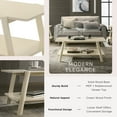 thumbnail image 6 of Roundhill Furniture Metz Mid-Century Modern Wood Shelf Coffee Table, Off-White Finish, 6 of 7