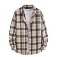 thumbnail image 2 of GaThRRgYP Men's Long Sleeve Flannel Shirts,New Casual Fashion Men's Plaid Shirt Loose Youth Long Sleeve Turndown Collar Blouse Shirt, 2 of 6