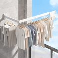 thumbnail image 3 of (Hooks, White) Clothes drying rack, clothes drying rack, laundry room organization, wall mounted clothes drying rack, folding wall mounted clothes drying rack, retractable clothes, 3 of 5