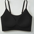 thumbnail image 7 of Women Solid Pullover Wireless Bra, Adjustable Thin Straps Breathable Seamless Light Push Up Comfort Lounge Daily Bralette Black M(M), 7 of 7