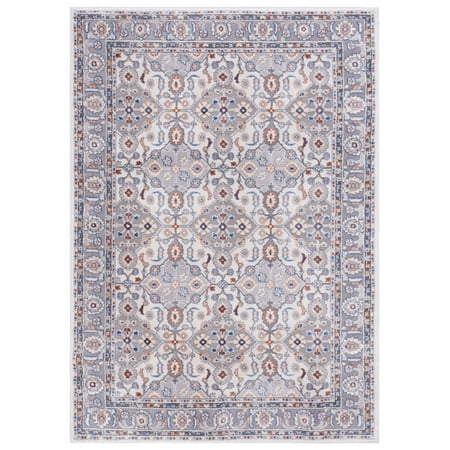 Mainstays Neutral Multi Area Rug, 5 ft x 7 ft, Grey/Blue Rust