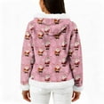 thumbnail image 4 of Women's Casual Fashion Long-Sleeve Zip-Up Fleece Hooded Cardigan with Christmas Print, Cozy and Warm for Winter Season,Hot Pink,L, 4 of 5