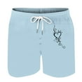 thumbnail image 4 of WAVSUF Summer Drawstring Short Pants Mens Elasticity Shorts Fashionable Casual Light Blue Size 2XL, 4 of 4