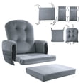 thumbnail image 1 of HOMBYS Glider Rocker Replacement Cushions 5 PCS with Storage Side Pocket Velvet Fabric Foam Microfiber Filling NonSlip WashableThickened Supportive Designed for Glider Rocking Chair, 1 of 1